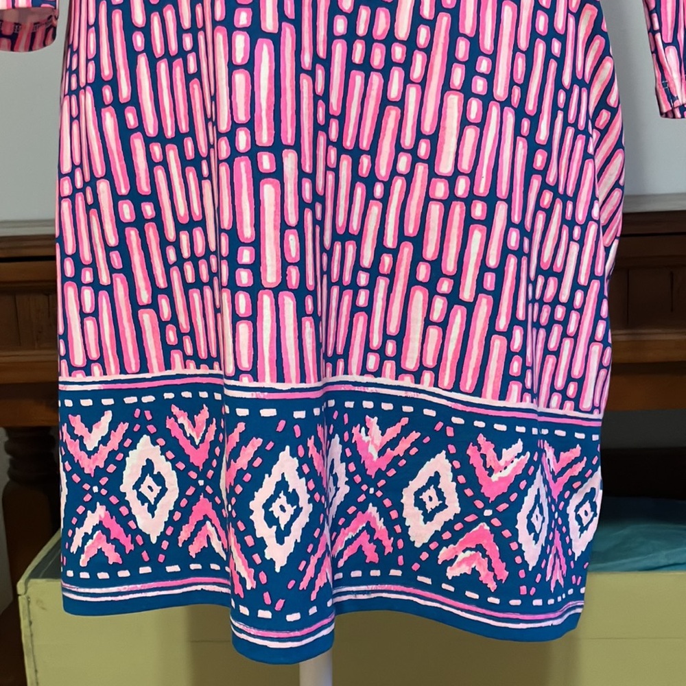 Lilly Pulitzer Mandevilla Beacon dress pink & blue stretch NWOT S - Picture 3 of 10